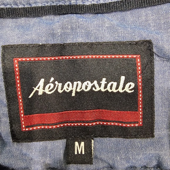 Aeropostale Mens Medium Rose Print Short Sleeve Button‎ Down Shirt - Picture 4 of 8